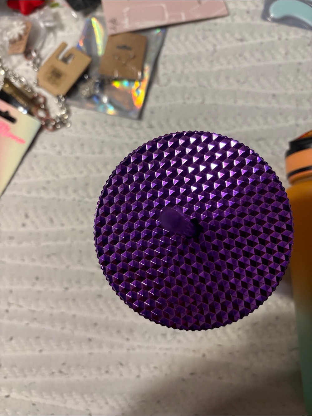 Purple Textured Tumbler & Orange-Green Gradient Water Bottle - Picture 3 of 10